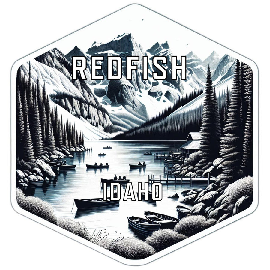 Redfish Idaho Souvenir Travel Destination Die Cut Hexagon Fridge Magnet Image 1