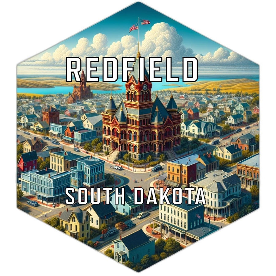 Redfield South Dakota Souvenir Travel Destination Die Cut Hexagon Fridge Magnet Image 1