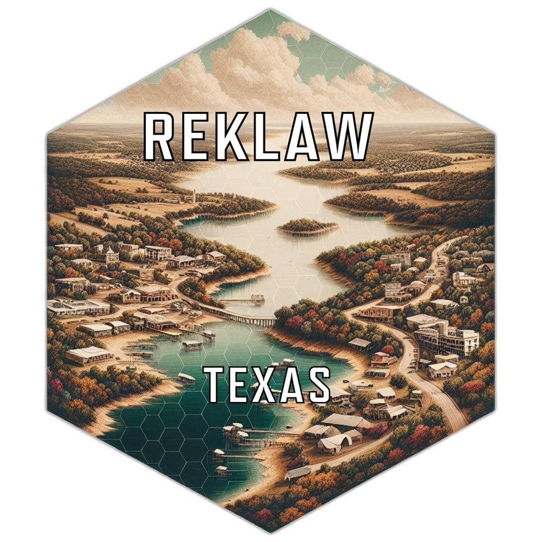 Reklaw Texas Souvenir Travel Destination Die Cut Hexagon Fridge Magnet Image 1