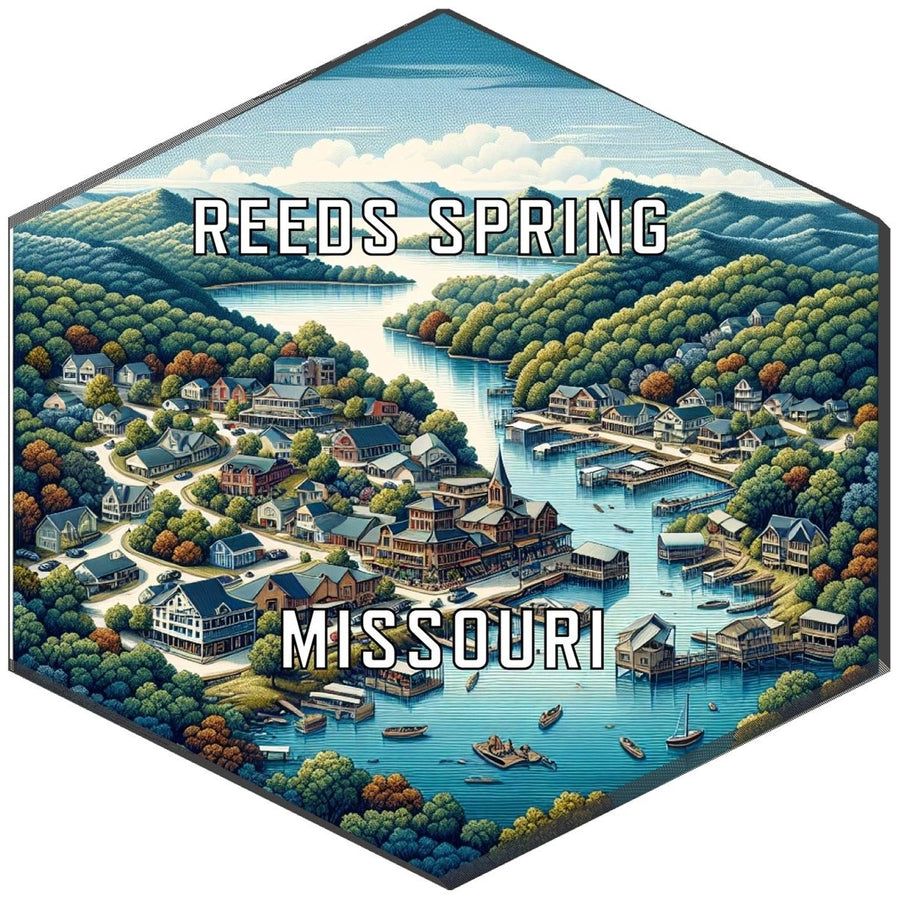 Reeds Spring Missouri Souvenir Travel Destination Die Cut Hexagon Fridge Magnet Image 1