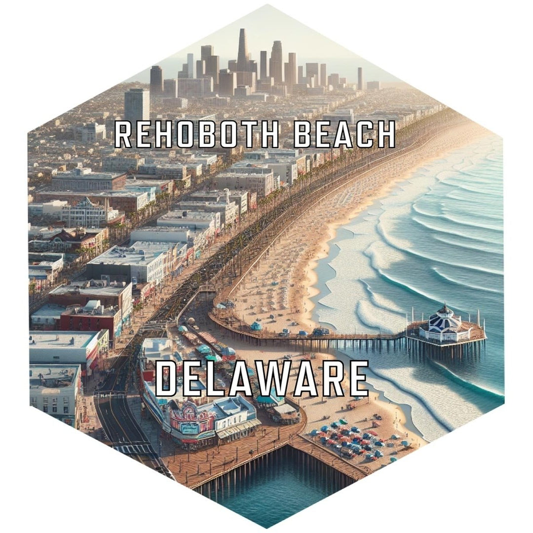 Rehoboth Beach Delaware Souvenir Travel Destination Die Cut Hexagon Fridge Magnet Image 1