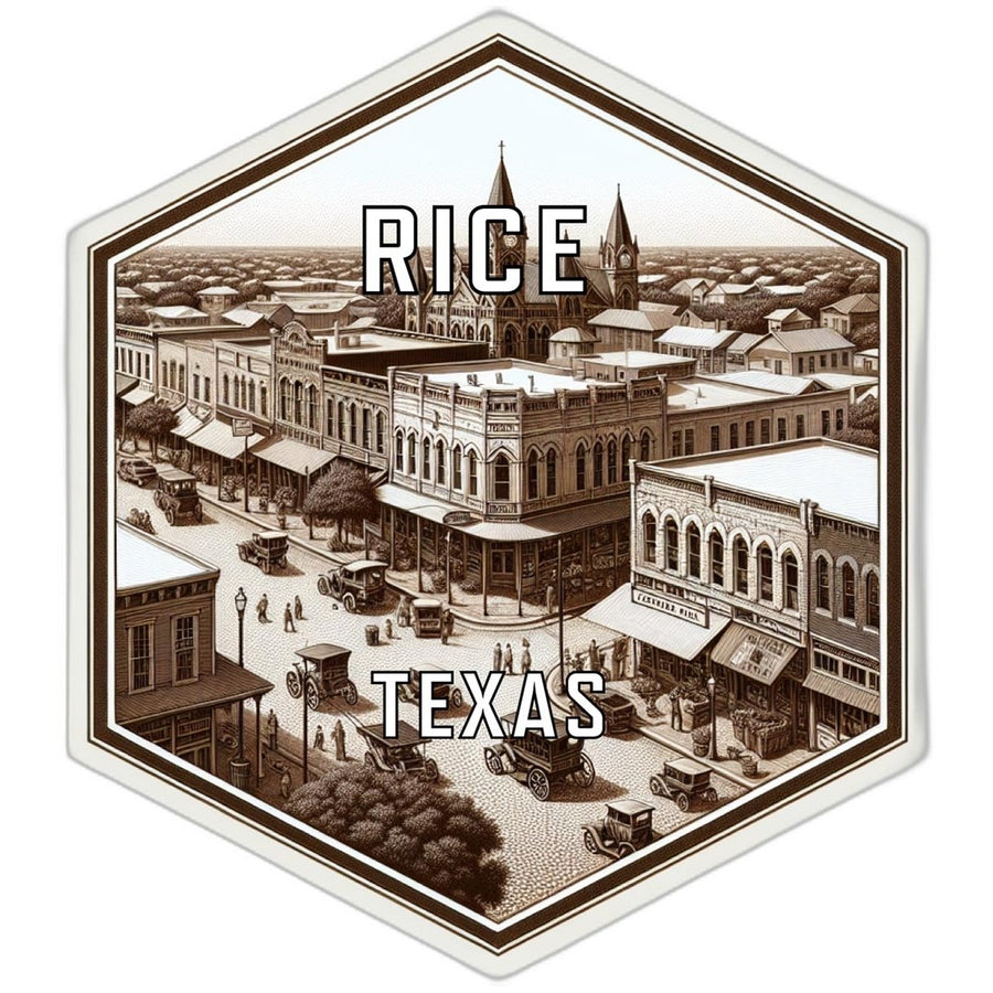 Rice Texas Souvenir Travel Destination Die Cut Hexagon Fridge Magnet Image 1