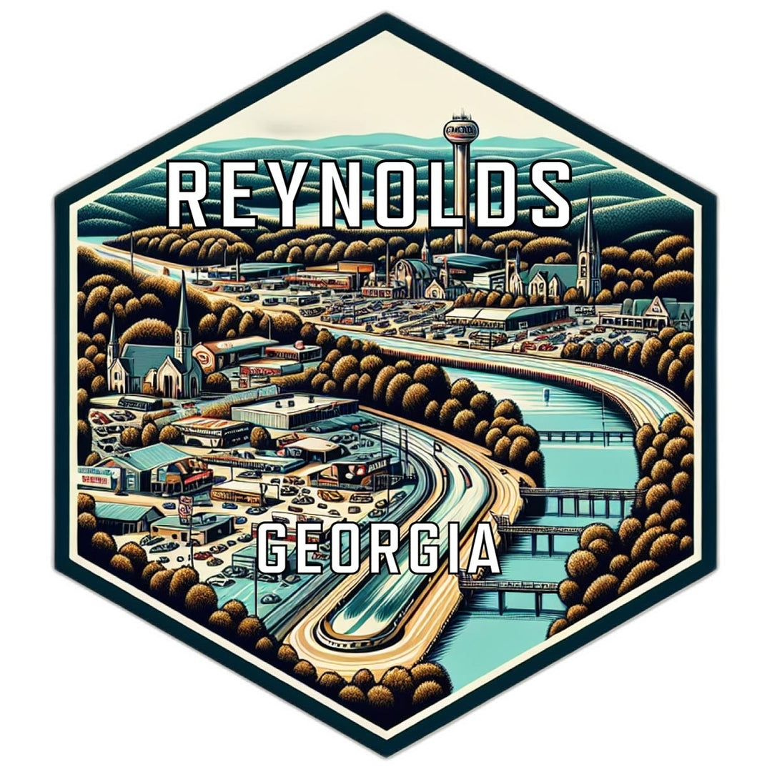 Reynolds Georgia Souvenir Travel Destination Die Cut Hexagon Fridge Magnet Image 1