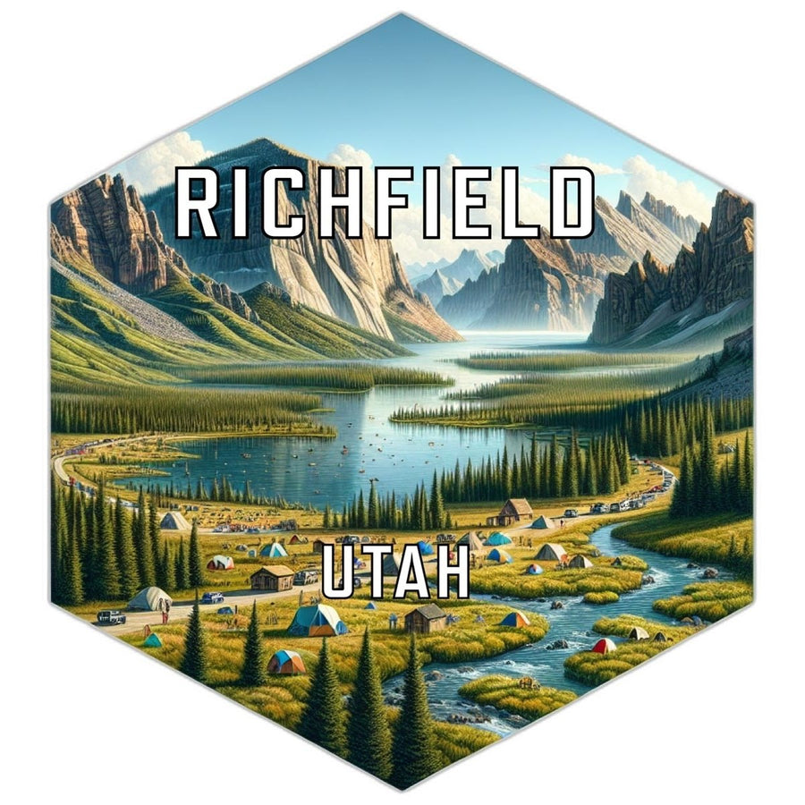 Richfield Utah Souvenir Travel Destination Die Cut Hexagon Fridge Magnet Image 1