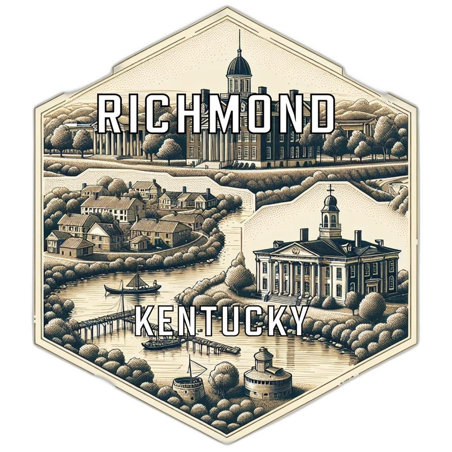 Richmond Kentucky Souvenir Travel Destination Die Cut Hexagon Fridge Magnet Image 1