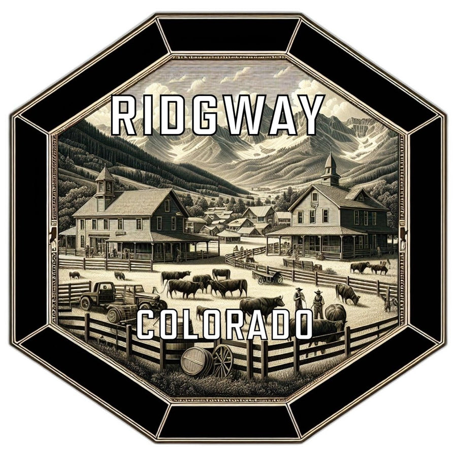 Ridgway Colorado Souvenir Travel Destination Die Cut Hexagon Fridge Magnet Image 1