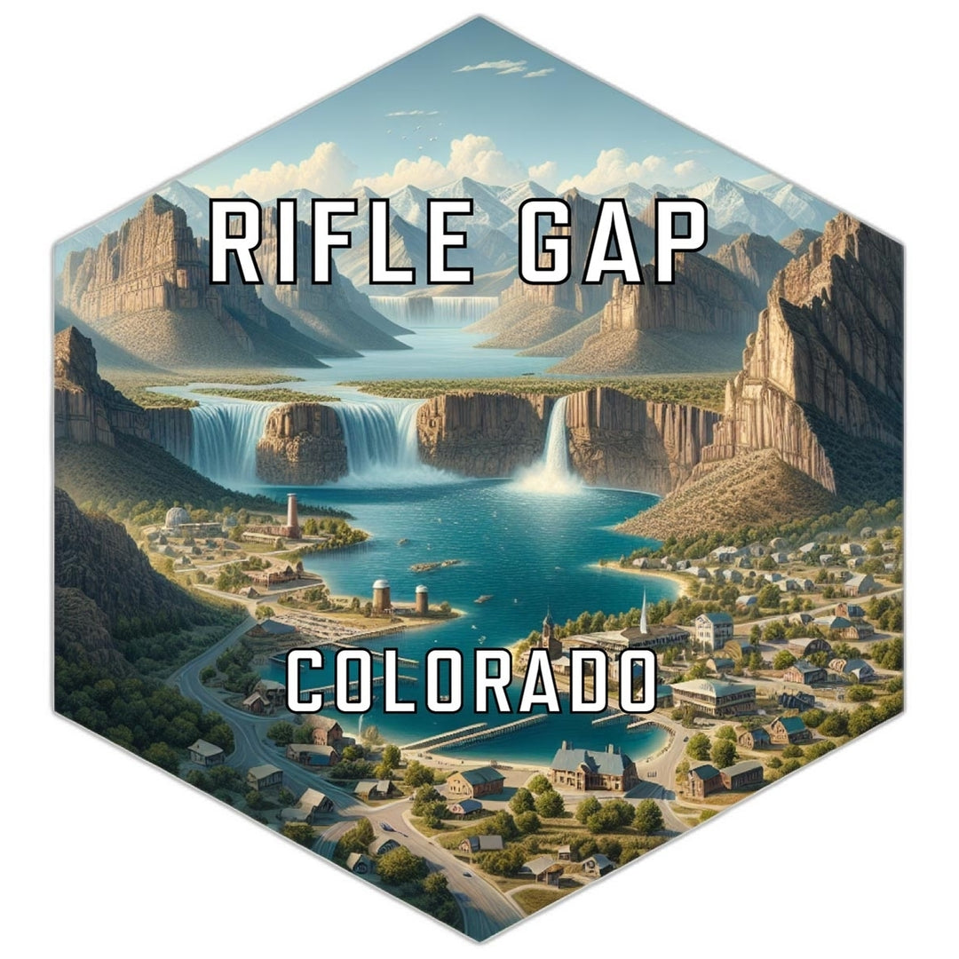 Rifle Gap Colorado Souvenir Travel Destination Die Cut Hexagon Fridge Magnet Image 1