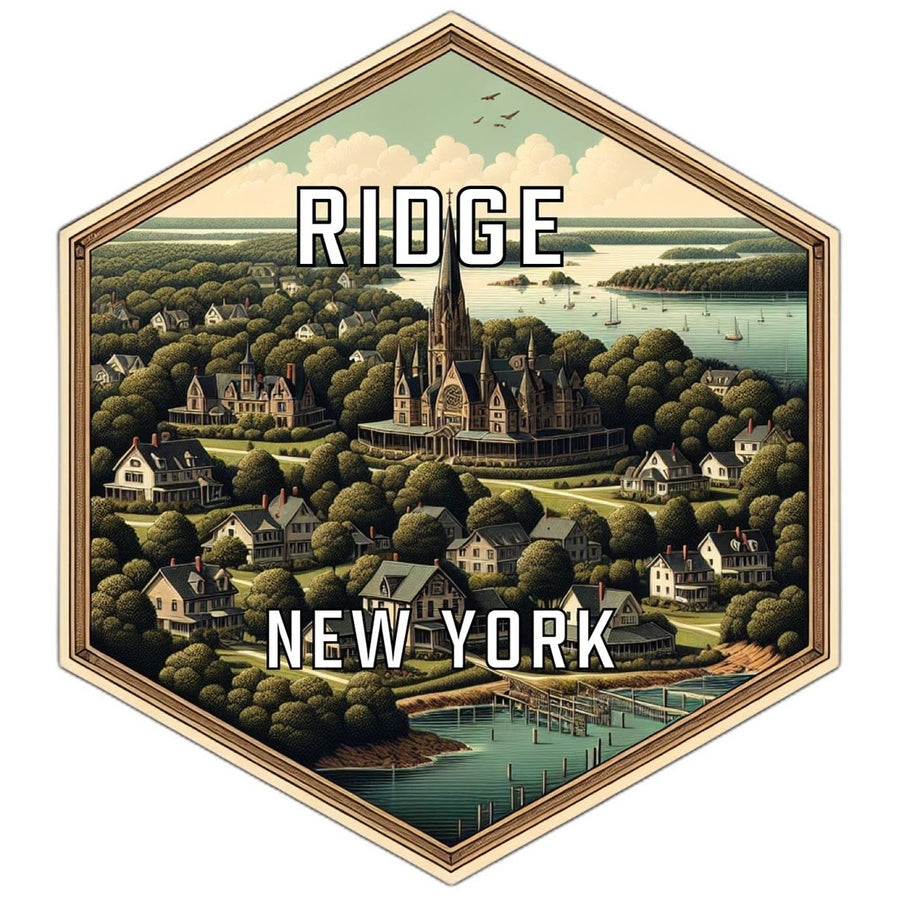 Ridge York Souvenir Travel Destination Die Cut Hexagon Fridge Magnet Image 1