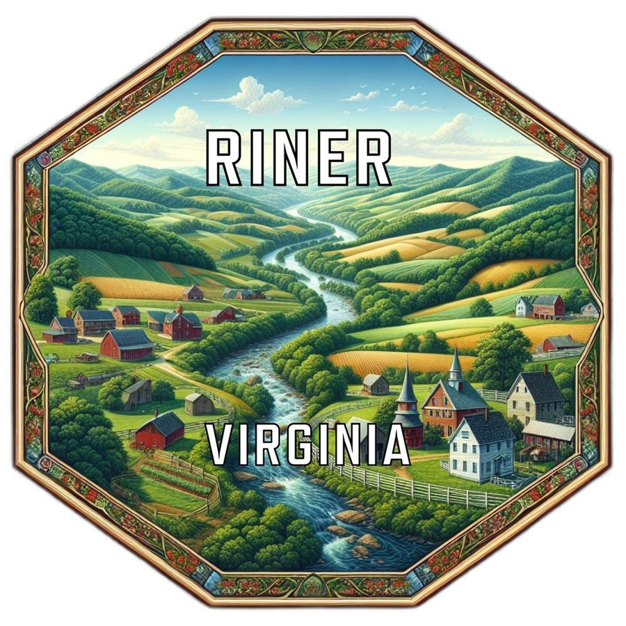 Riner Virginia Souvenir Travel Destination Die Cut Hexagon Fridge Magnet Image 1