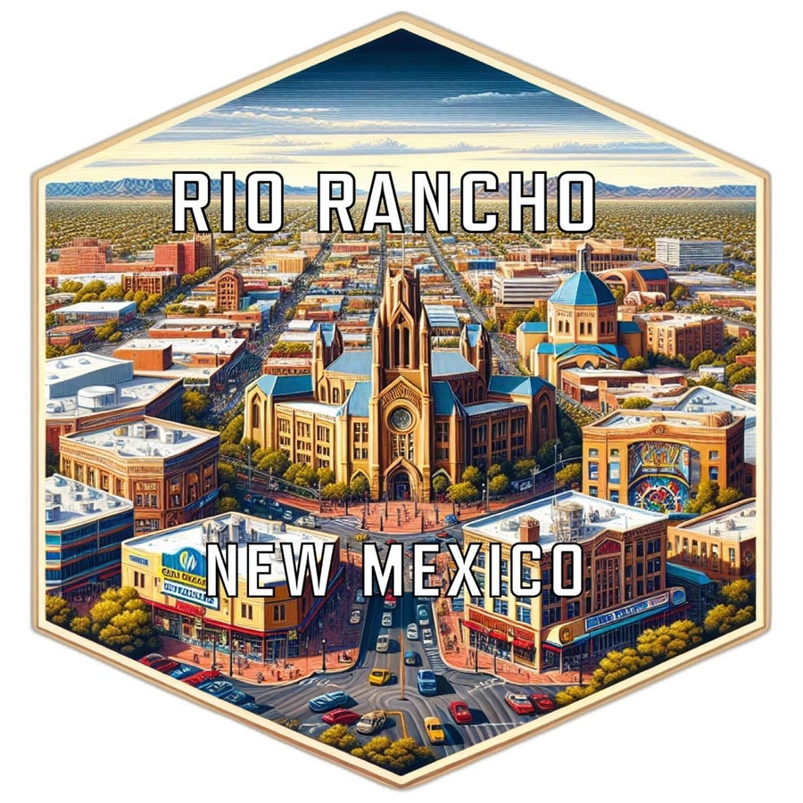 Rio Rancho Mexico Souvenir Travel Destination Die Cut Hexagon Fridge Magnet Image 1