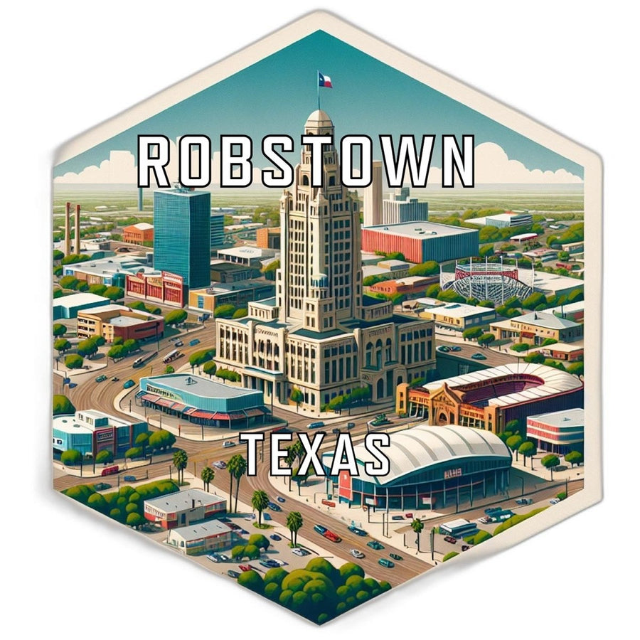 Robstown Texas Souvenir Travel Destination Die Cut Hexagon Fridge Magnet Image 1