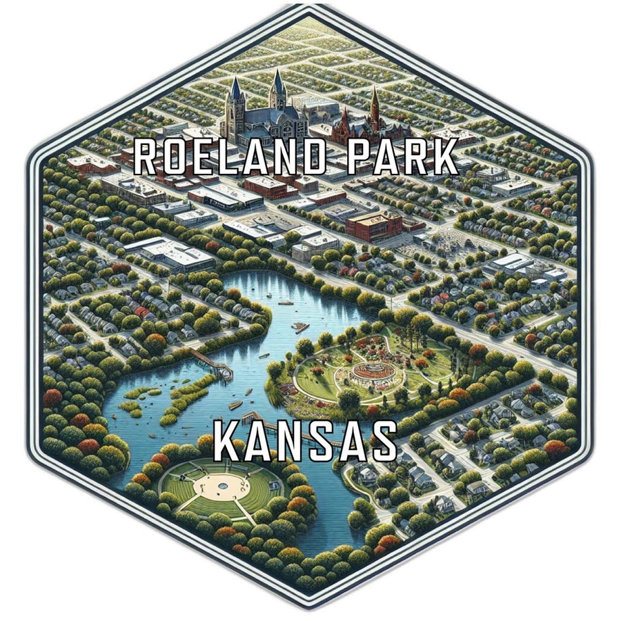 Roeland Park Kansas Souvenir Travel Destination Die Cut Hexagon Fridge Magnet Image 1