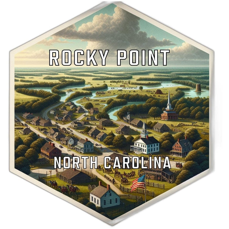 Rocky Point North Carolina Souvenir Travel Destination Die Cut Hexagon Fridge Magnet Image 1