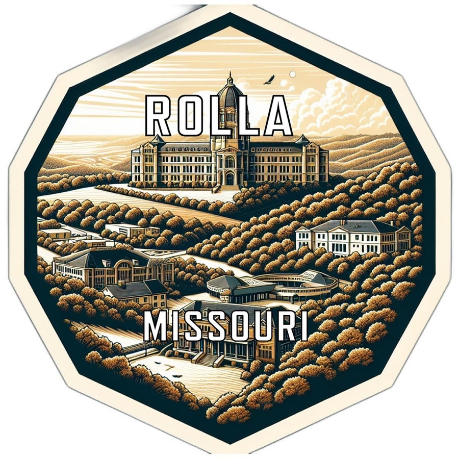 Rolla Missouri Souvenir Travel Destination Die Cut Hexagon Fridge Magnet Image 1