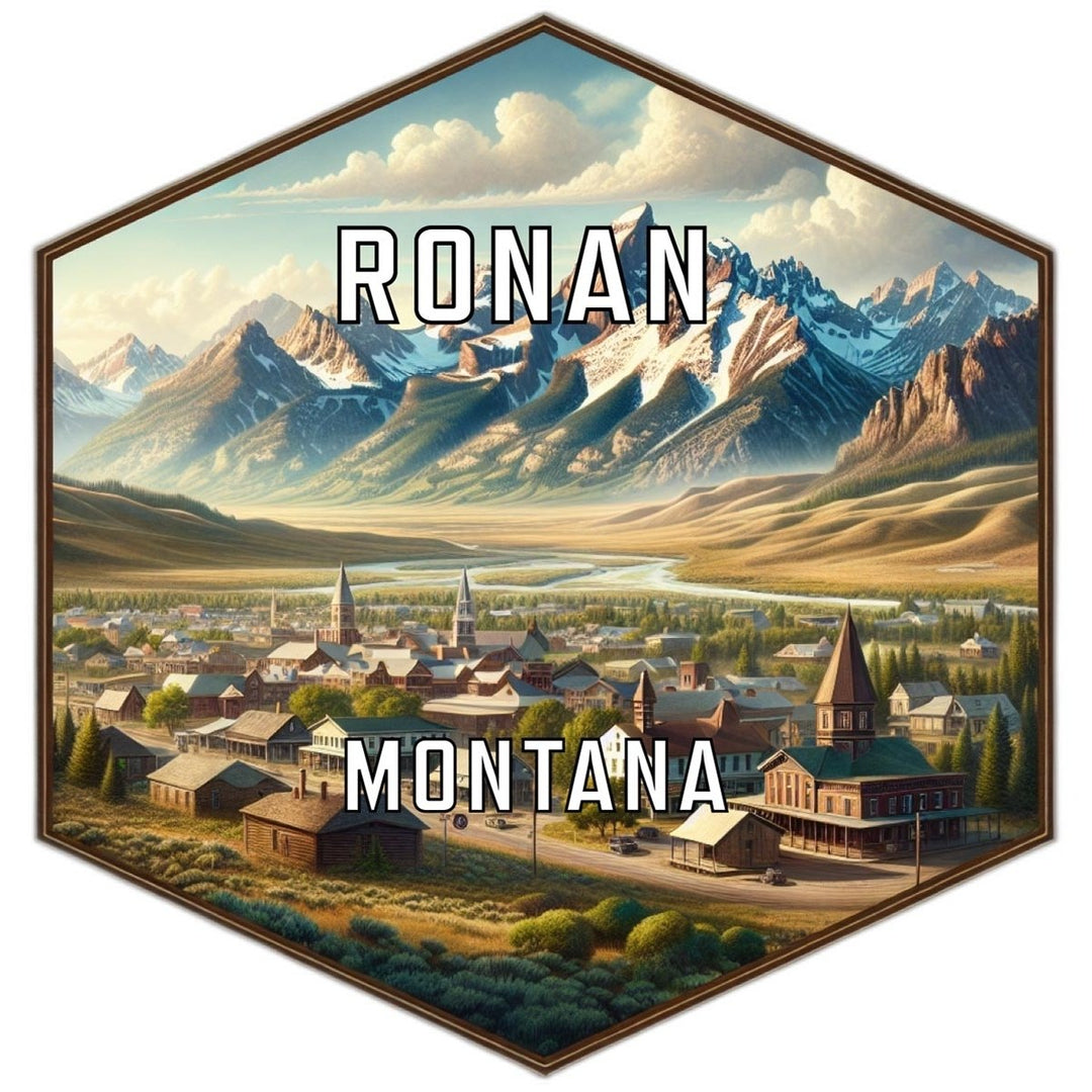 Ronan Montana Souvenir Travel Destination Die Cut Hexagon Fridge Magnet Image 1