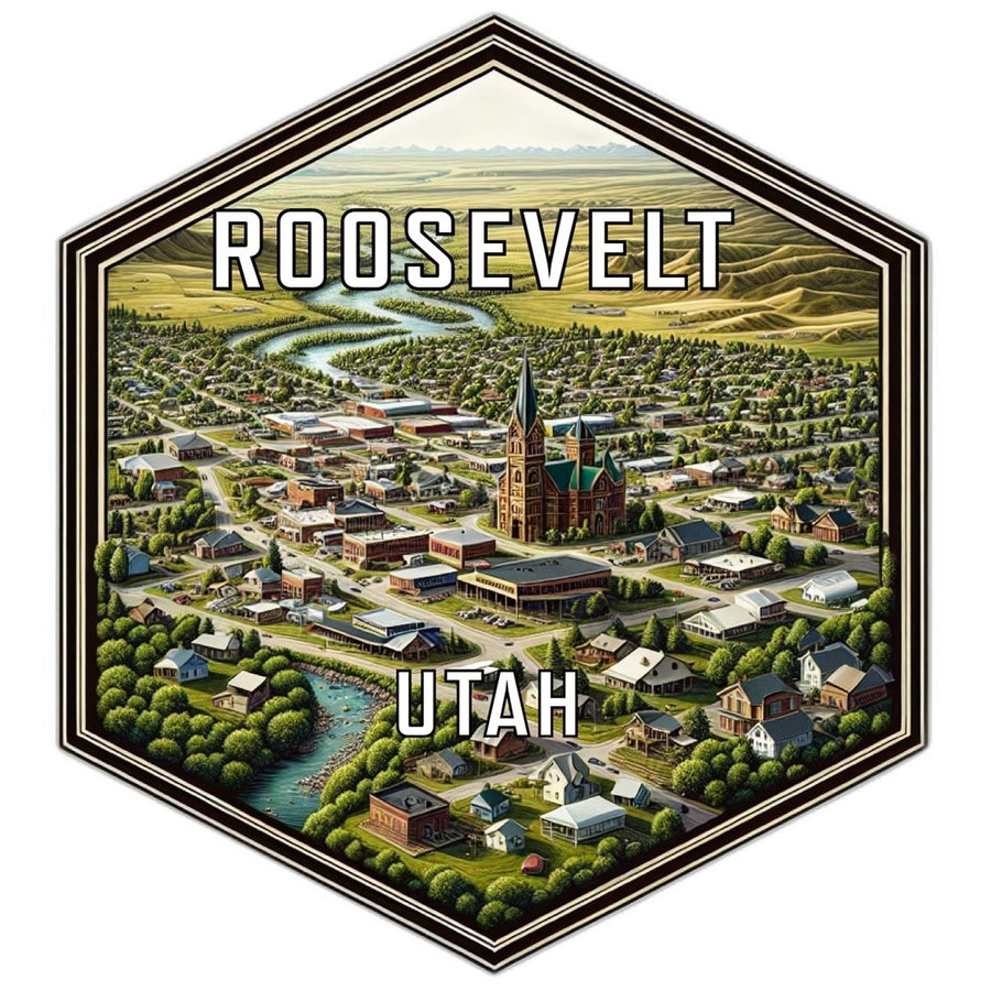 Roosevelt Utah Souvenir Travel Destination Die Cut Hexagon Fridge Magnet Image 1