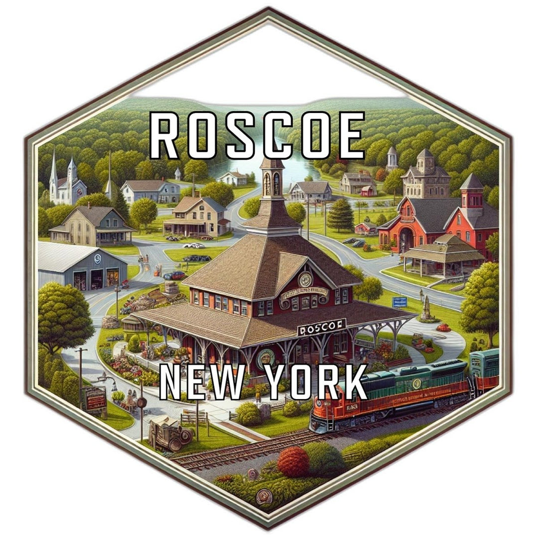 Roscoe York Souvenir Travel Destination Die Cut Hexagon Fridge Magnet Image 1