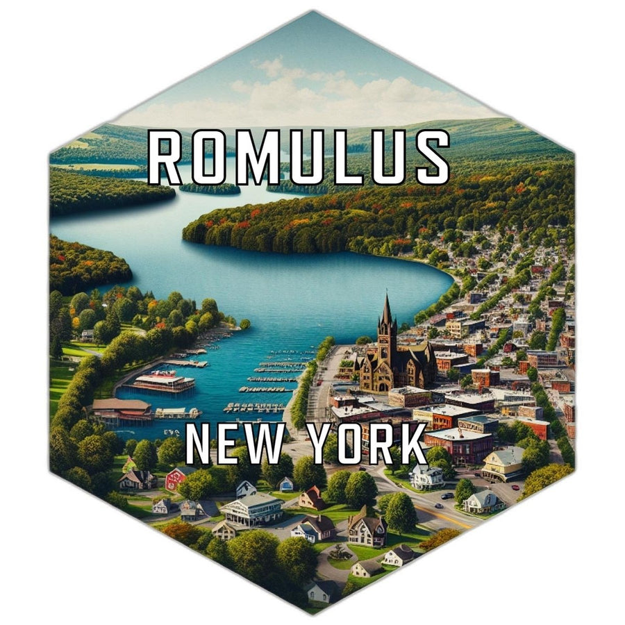 Romulus York Souvenir Travel Destination Die Cut Hexagon Fridge Magnet Image 1