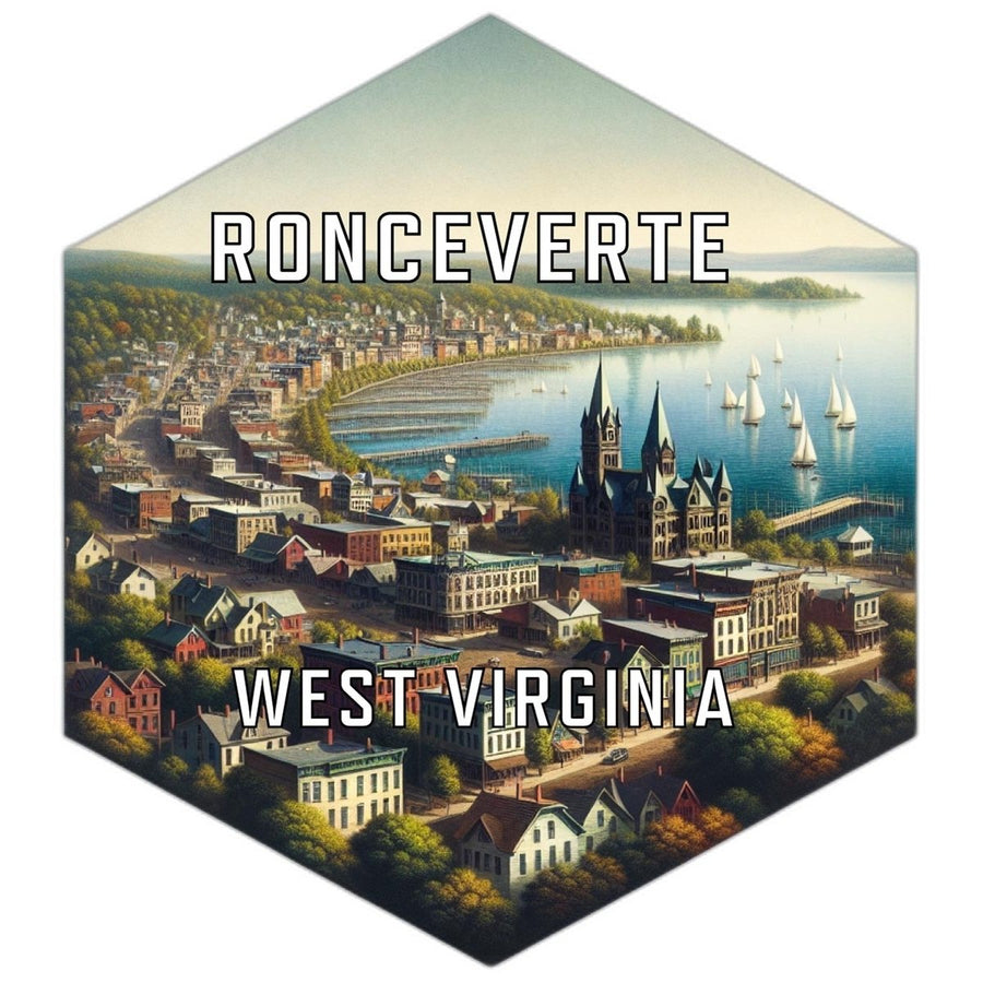 Ronceverte West Virginia Souvenir Travel Destination Die Cut Hexagon Fridge Magnet Image 1