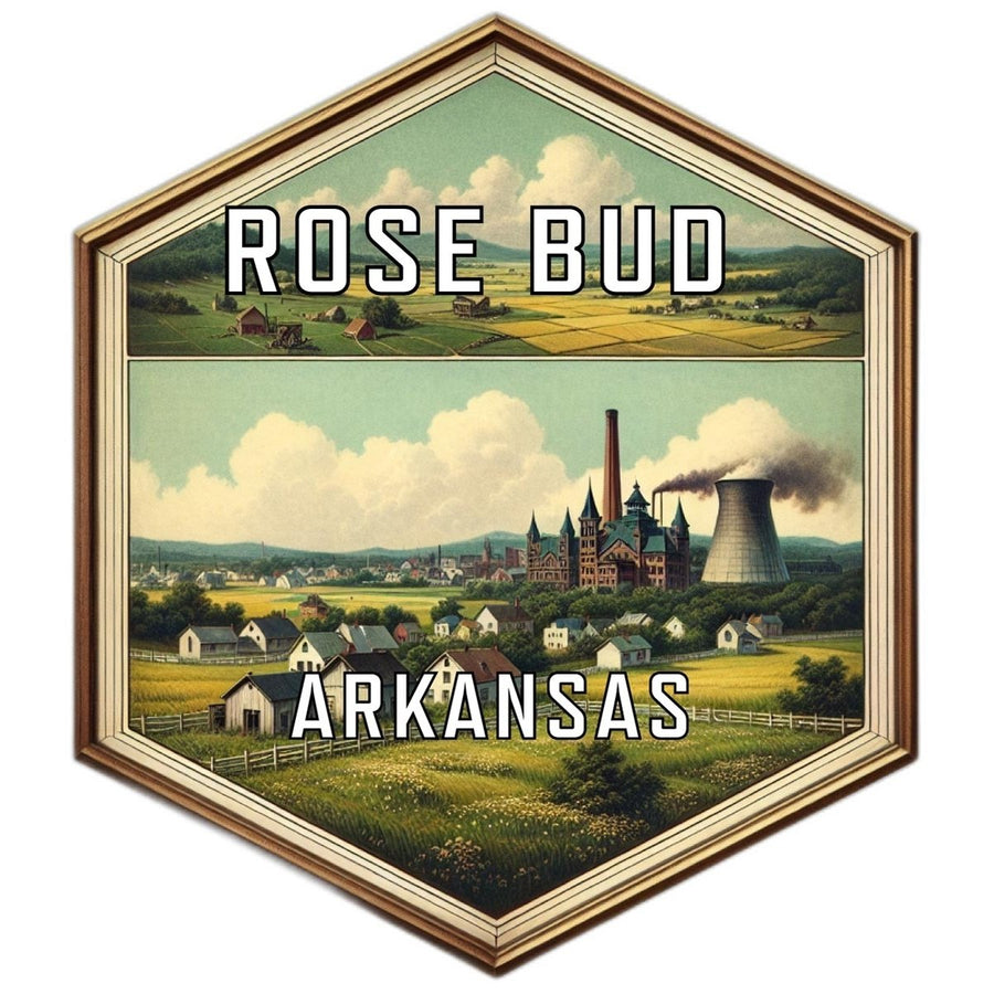 Rose Bud Arkansas Souvenir Travel Destination Die Cut Hexagon Fridge Magnet Image 1