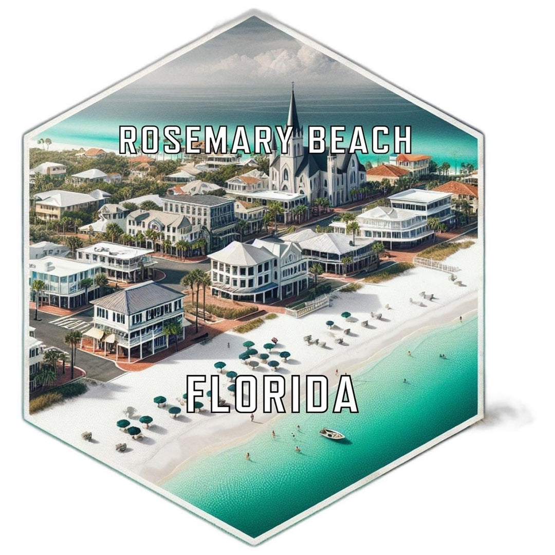 Rosemary Beach Florida Souvenir Travel Destination Die Cut Hexagon Fridge Magnet Image 1