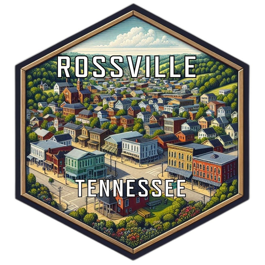 Rossville Tennessee Souvenir Travel Destination Die Cut Hexagon Fridge Magnet Image 1