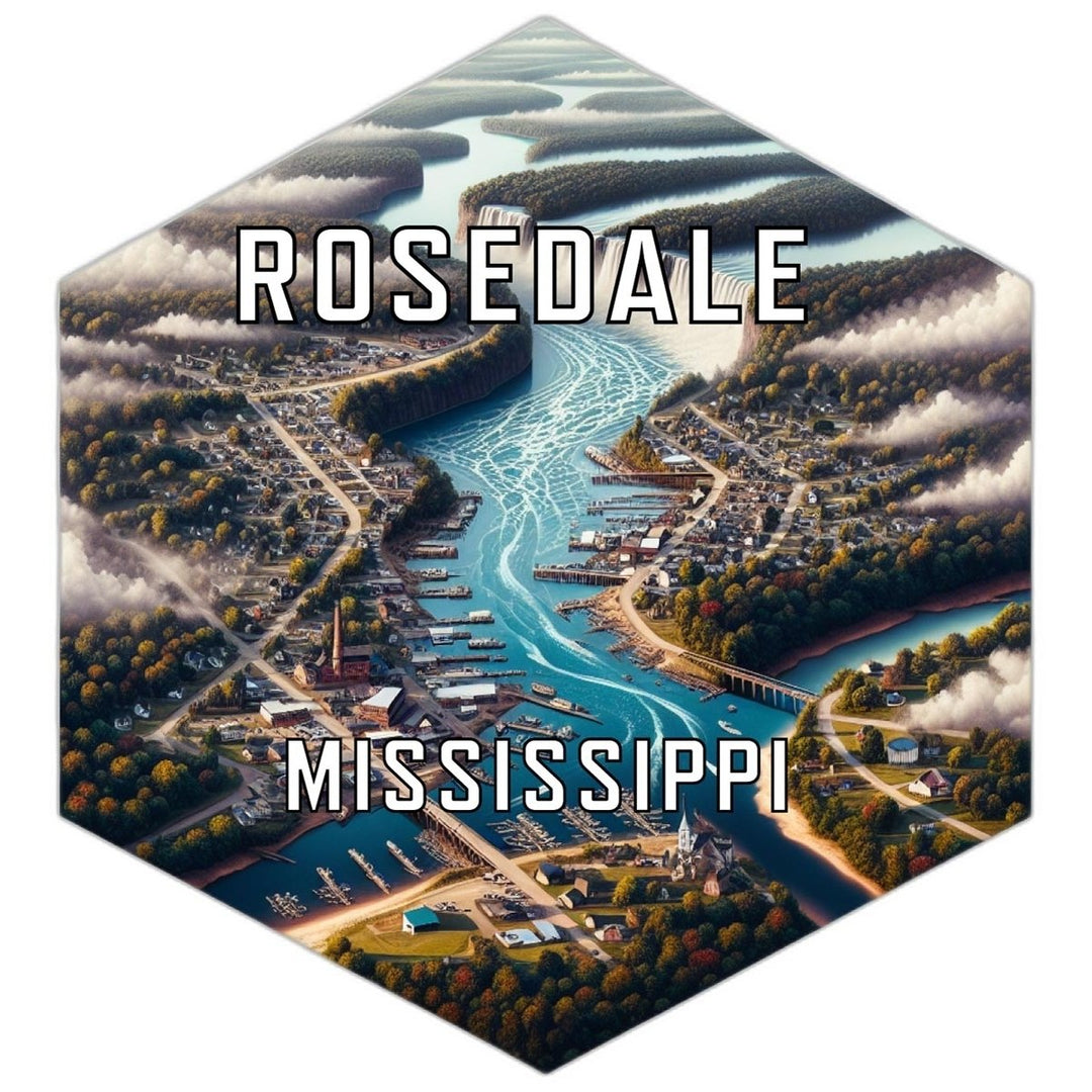 Rosedale Mississippi Souvenir Travel Destination Die Cut Hexagon Fridge Magnet Image 1