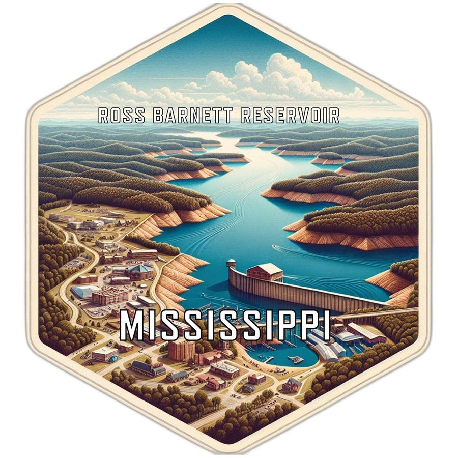 Ross Barnett Reservoir Mississippi Souvenir Travel Destination Die Cut Hexagon Fridge Magnet Image 1