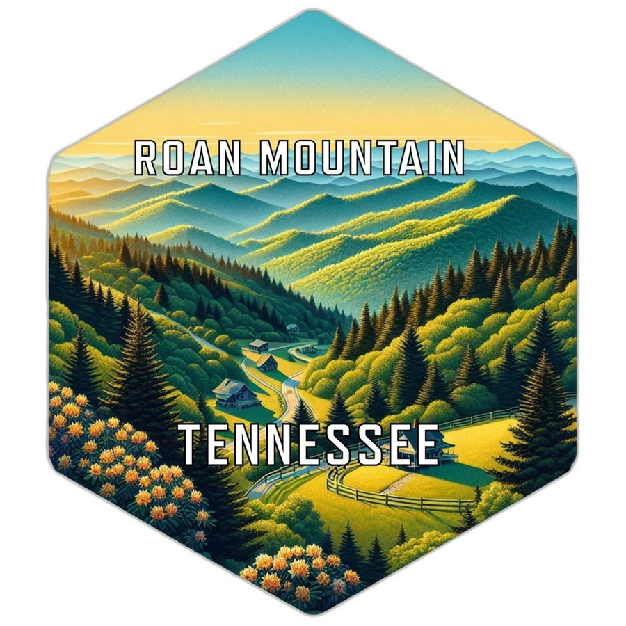 Roan Mountain Tennessee Souvenir Travel Destination Die Cut Hexagon Fridge Magnet Image 1