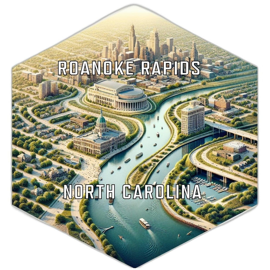 Roanoke Rapids North Carolina Souvenir Travel Destination Die Cut Hexagon Fridge Magnet Image 1