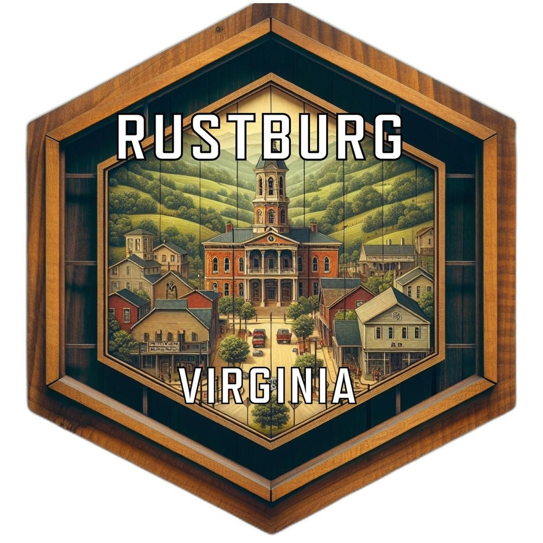 Rustburg Virginia Souvenir Travel Destination Die Cut Hexagon Fridge Magnet Image 1