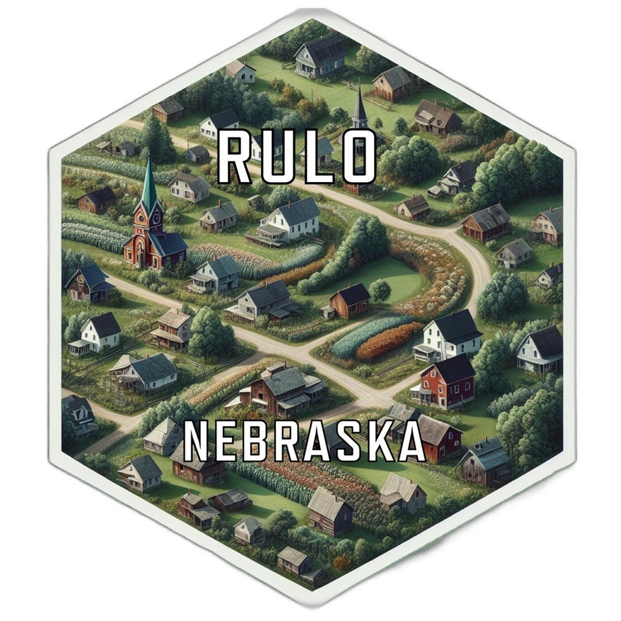 Rulo Nebraska Souvenir Travel Destination Die Cut Hexagon Fridge Magnet Image 1