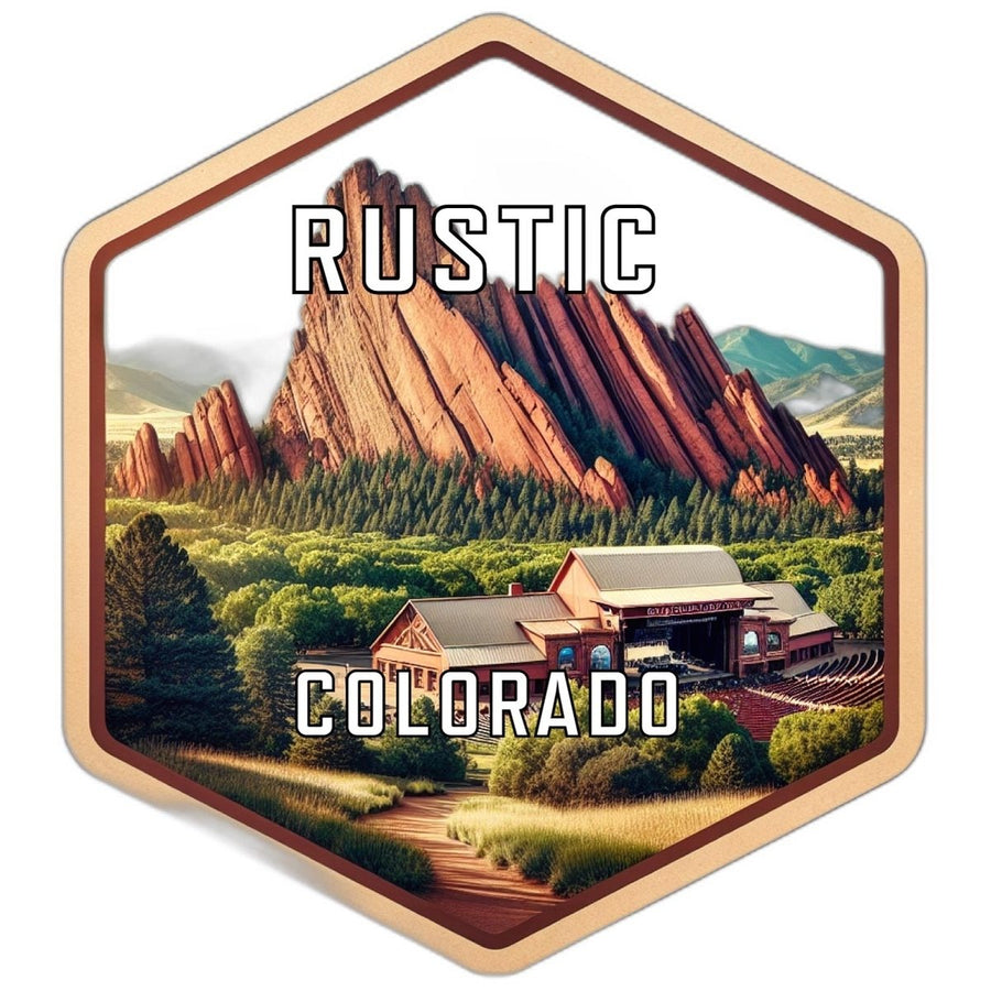 Rustic Colorado Souvenir Travel Destination Die Cut Hexagon Fridge Magnet Image 1