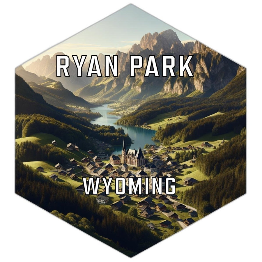 Ryan Park Wyoming Souvenir Travel Destination Die Cut Hexagon Fridge Magnet Image 1