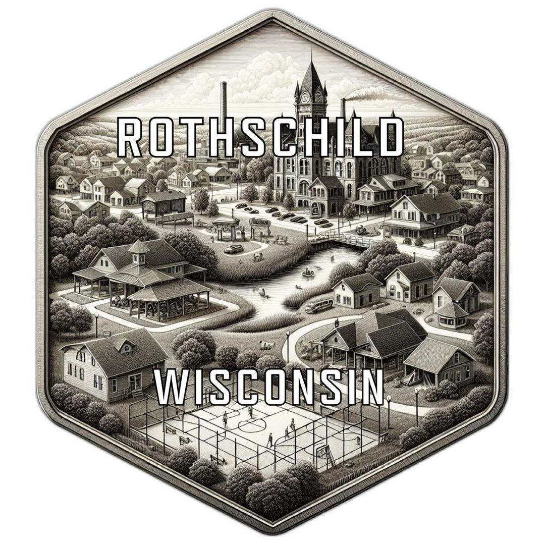 Rothschild Wisconsin Souvenir Travel Destination Die Cut Hexagon Fridge Magnet Image 1