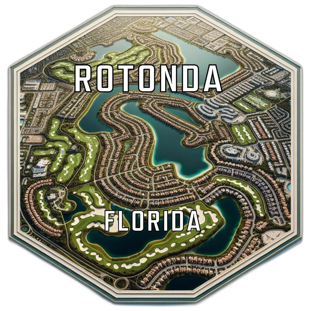 Rotonda Florida Souvenir Travel Destination Die Cut Hexagon Fridge Magnet Image 1