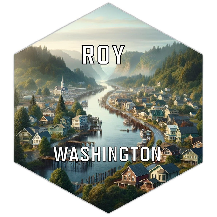 Roy Washington Souvenir Travel Destination Die Cut Hexagon Fridge Magnet Image 1