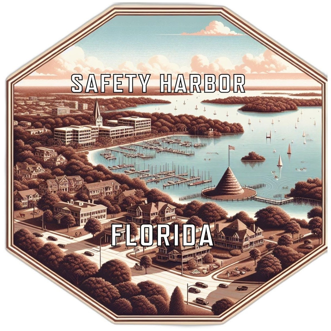 Safety Harbor Florida Souvenir Travel Destination Die Cut Hexagon Fridge Magnet Image 1