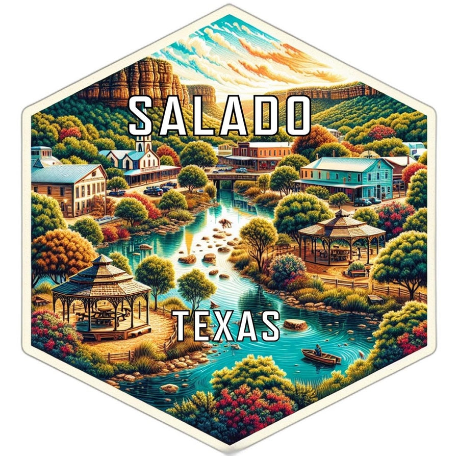 Salado Texas Souvenir Travel Destination Die Cut Hexagon Fridge Magnet Image 1