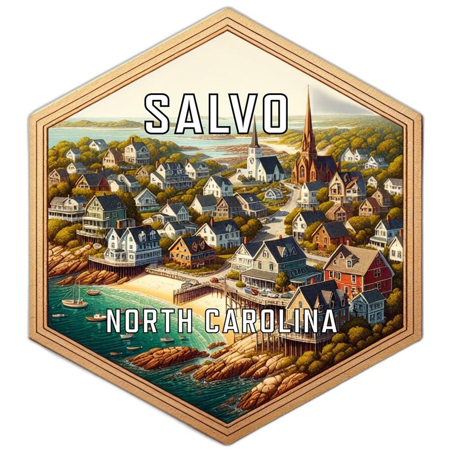 Salvo North Carolina Souvenir Travel Destination Die Cut Hexagon Fridge Magnet Image 1