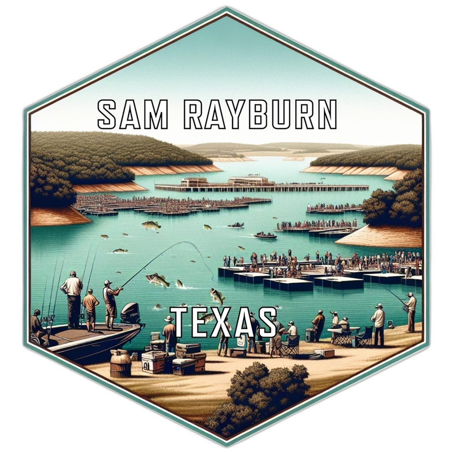 Sam Rayburn Texas Souvenir Travel Destination Die Cut Hexagon Fridge Magnet Image 1