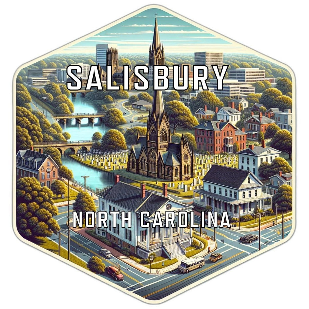 Salisbury North Carolina Souvenir Travel Destination Die Cut Hexagon Fridge Magnet Image 1