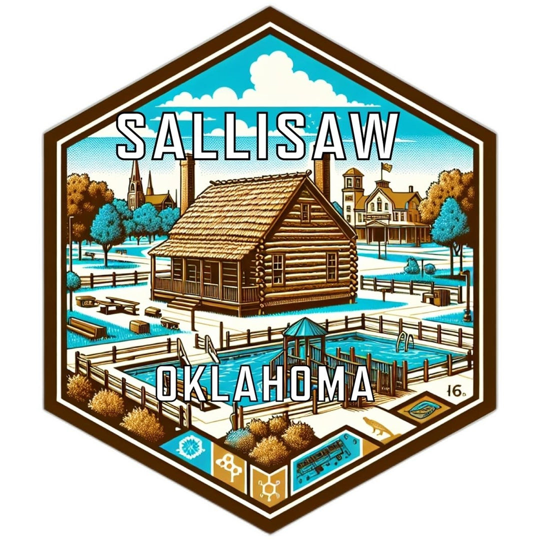 Sallisaw Oklahoma Souvenir Travel Destination Die Cut Hexagon Fridge Magnet Image 1