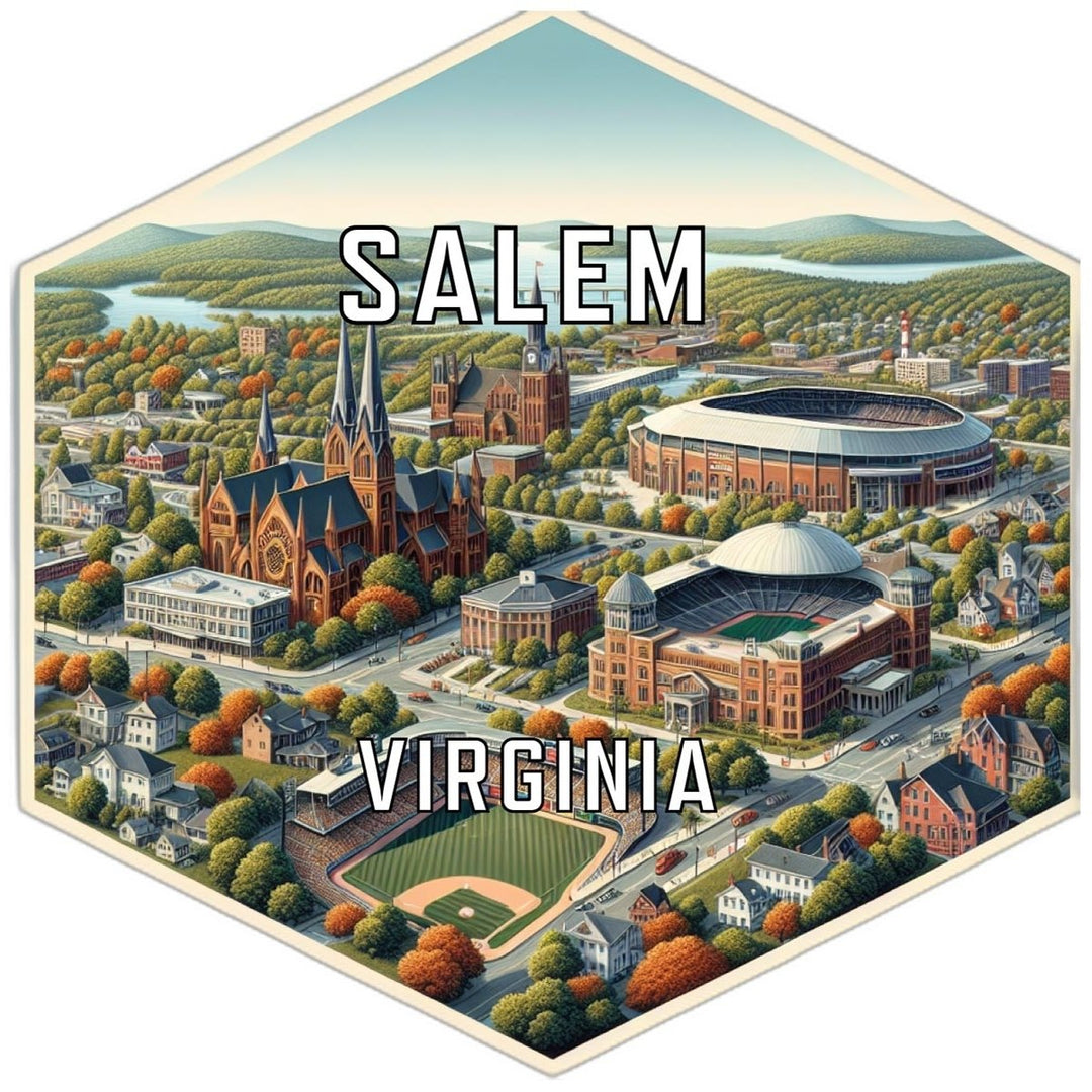 Salem Virginia Souvenir Travel Destination Die Cut Hexagon Fridge Magnet Image 1