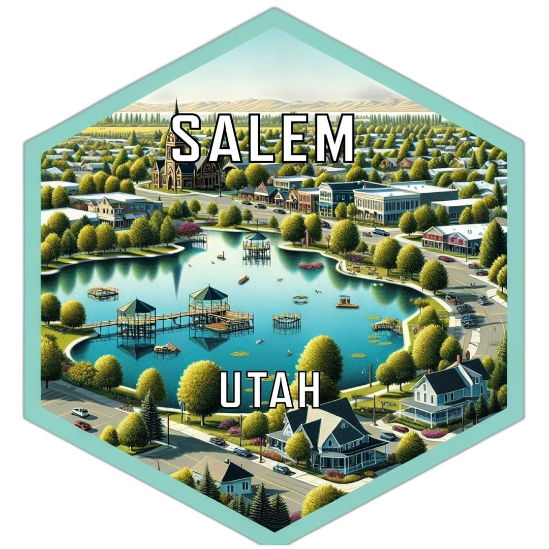 Salem Utah Souvenir Travel Destination Die Cut Hexagon Fridge Magnet Image 1