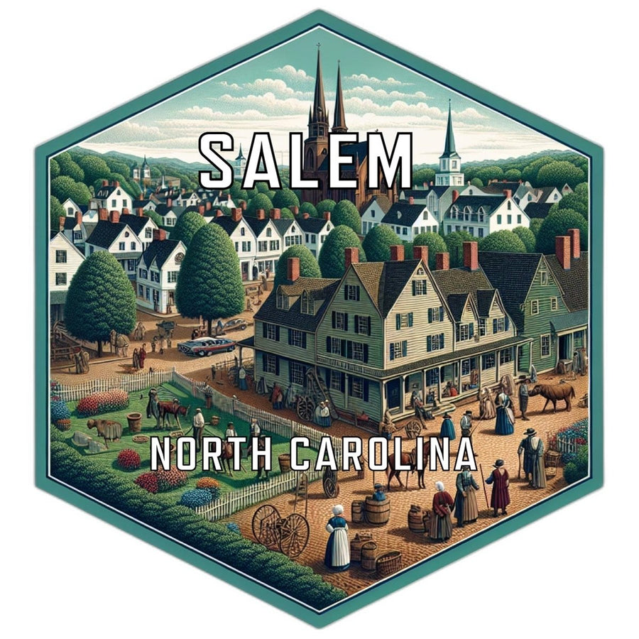 Salem North Carolina Souvenir Travel Destination Die Cut Hexagon Fridge Magnet Image 1