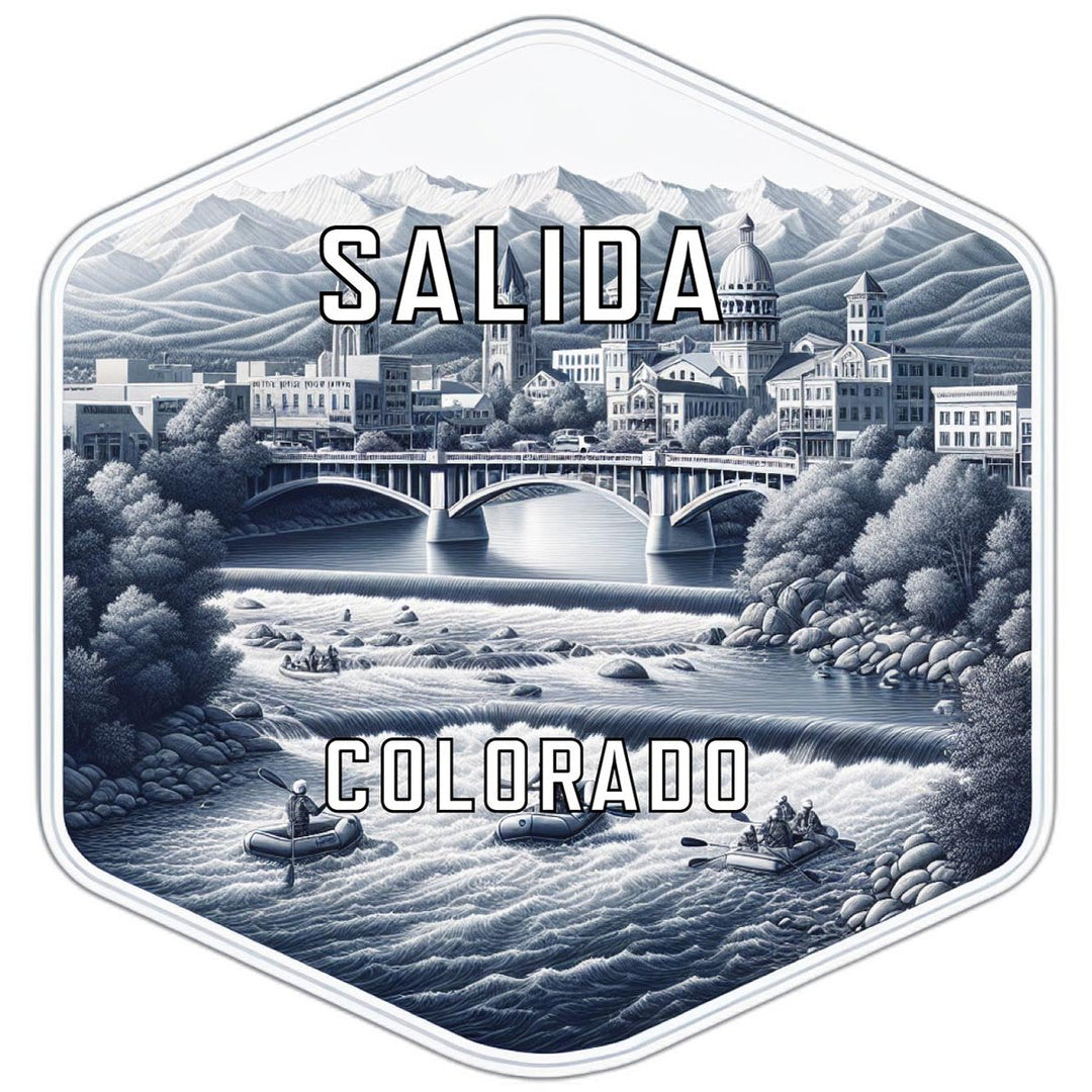 Salida Colorado Souvenir Travel Destination Die Cut Hexagon Fridge Magnet Image 1