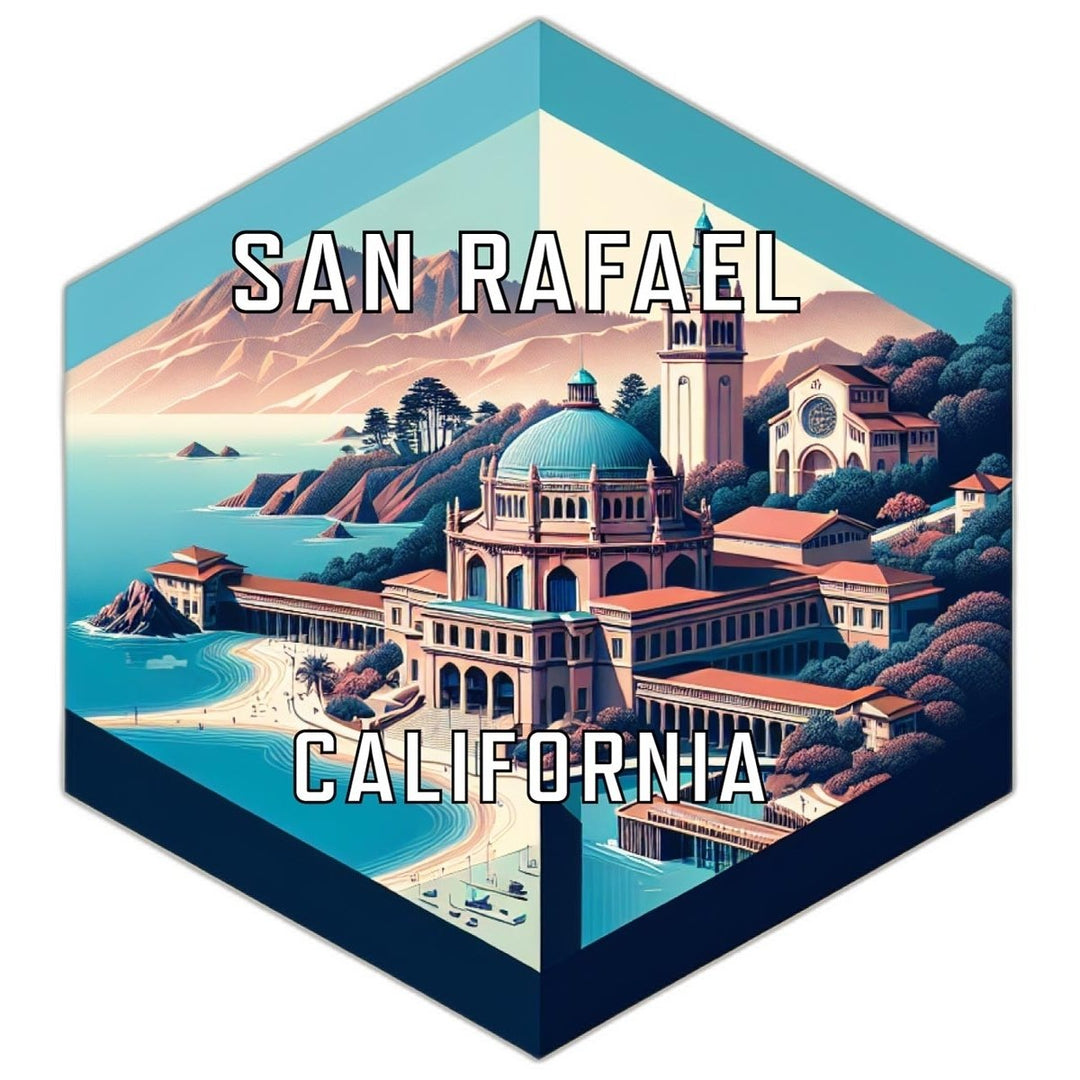 San Rafael California Souvenir Travel Destination Die Cut Hexagon Fridge Magnet Image 1