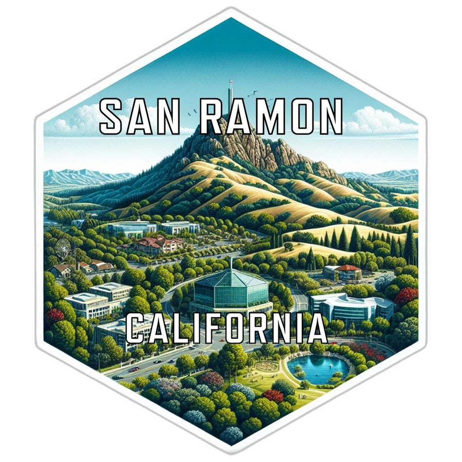 San Ramon California Souvenir Travel Destination Die Cut Hexagon Fridge Magnet Image 1