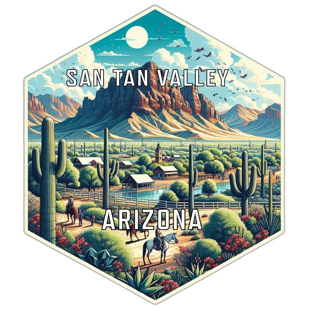 San Tan Valley Arizona Souvenir Travel Destination Die Cut Hexagon Fridge Magnet Image 1